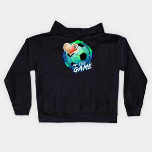 Soccer - Hearts In The Game - Dirty Multi Kids Hoodie